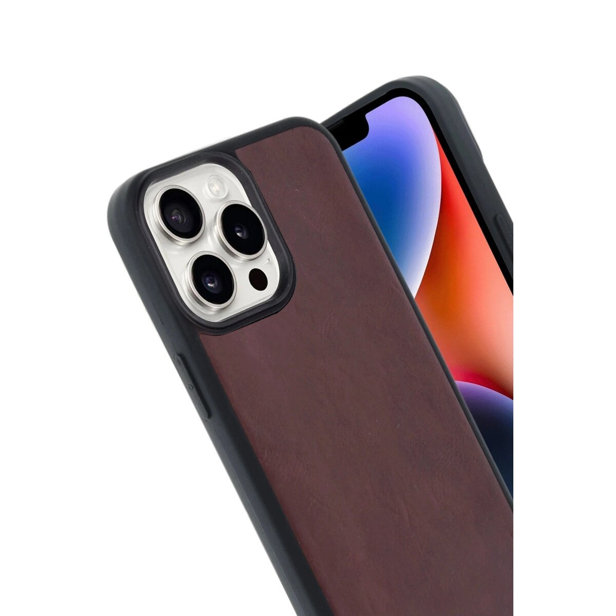 Apple İphone 14 Pro Max Kılıf Aras Deri Kapak - Bordo Apple İphone 14 Pro Max Kılıf Aras Deri Kapak - Bordo
