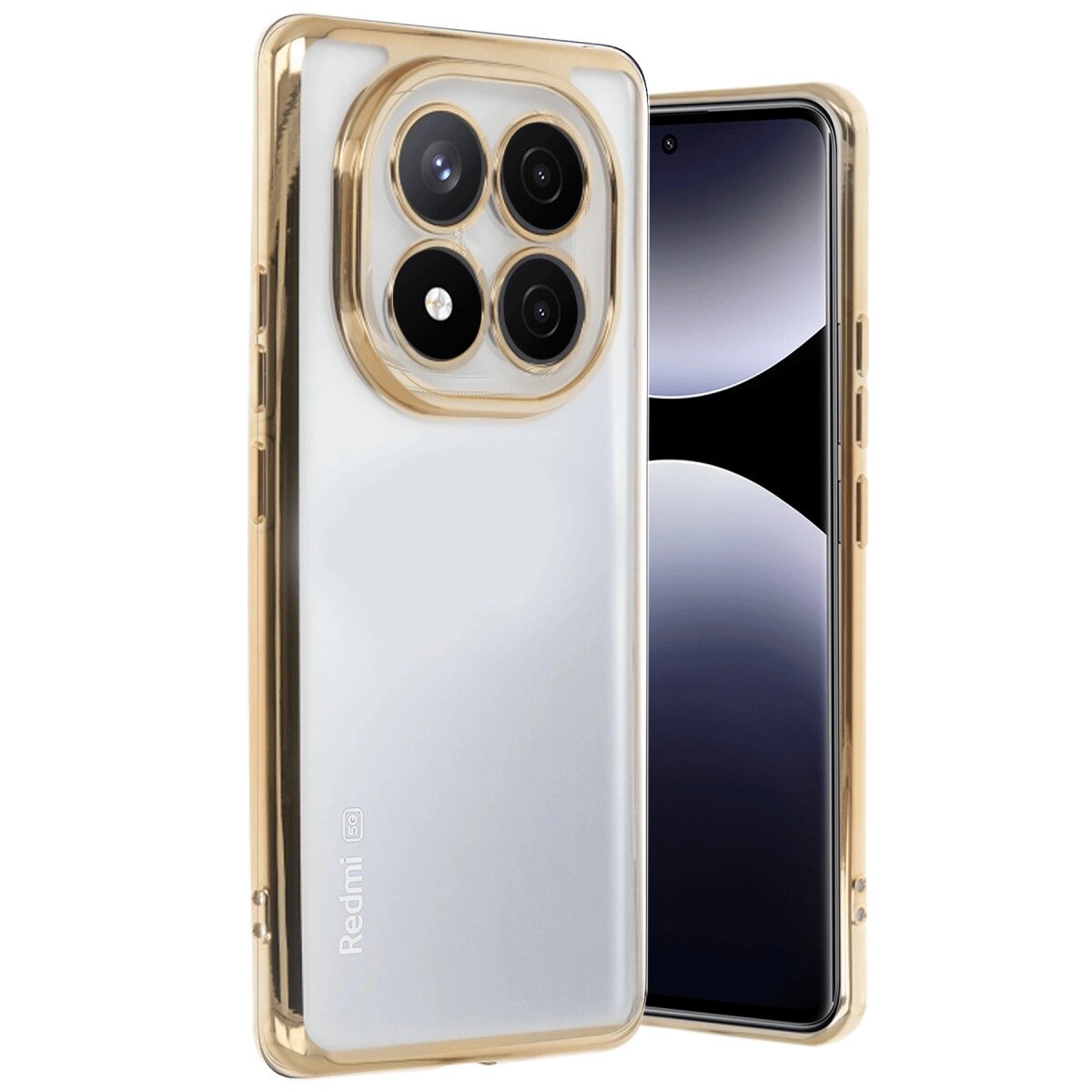 Xiaomi Redmi Note 14 Pro Plus Kılıf Razer Lensli Silikon - Gold Xiaomi Redmi Note 14 Pro Plus Kılıf Razer Lensli Silikon - Gold