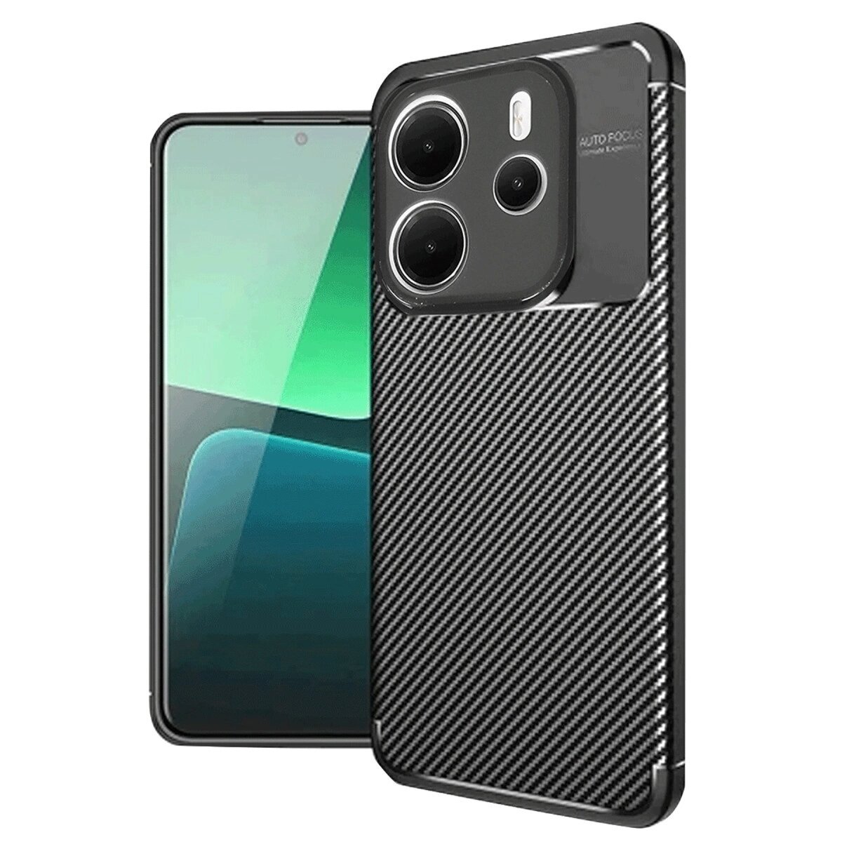 Xiaomi Redmi Note 14 4g Kılıf Auto Focus Karbon Kapak - Siyah Xiaomi Redmi Note 14 4g Kılıf Auto Focus Karbon Kapak - Siyah