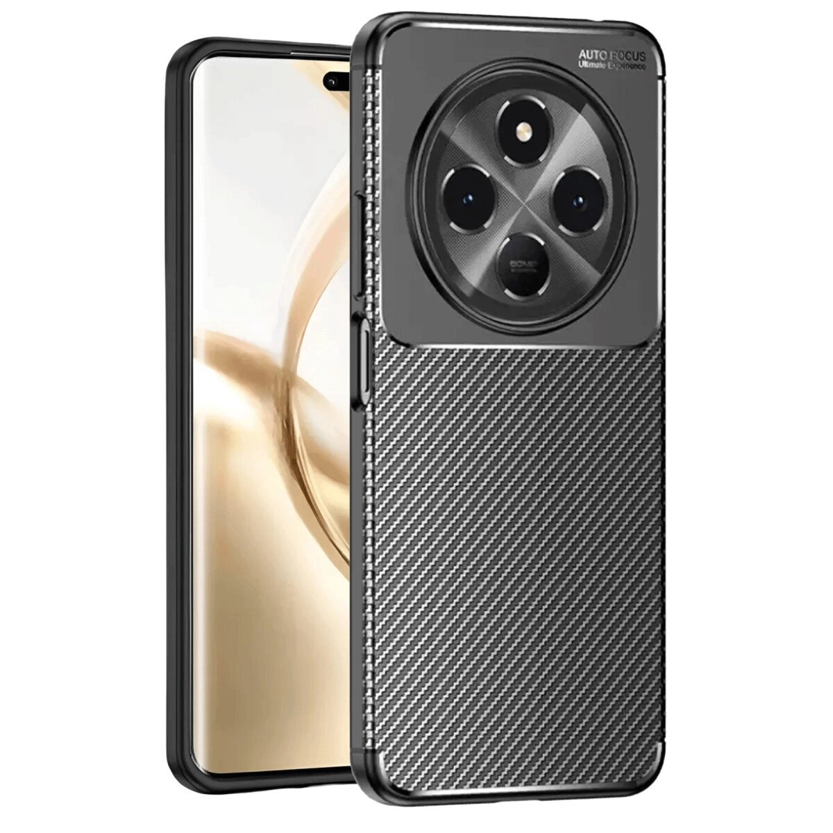 Tecno Spark 30 Kılıf Auto Focus Karbon Kapak - Siyah Tecno Spark 30 Kılıf Auto Focus Karbon Kapak - Siyah