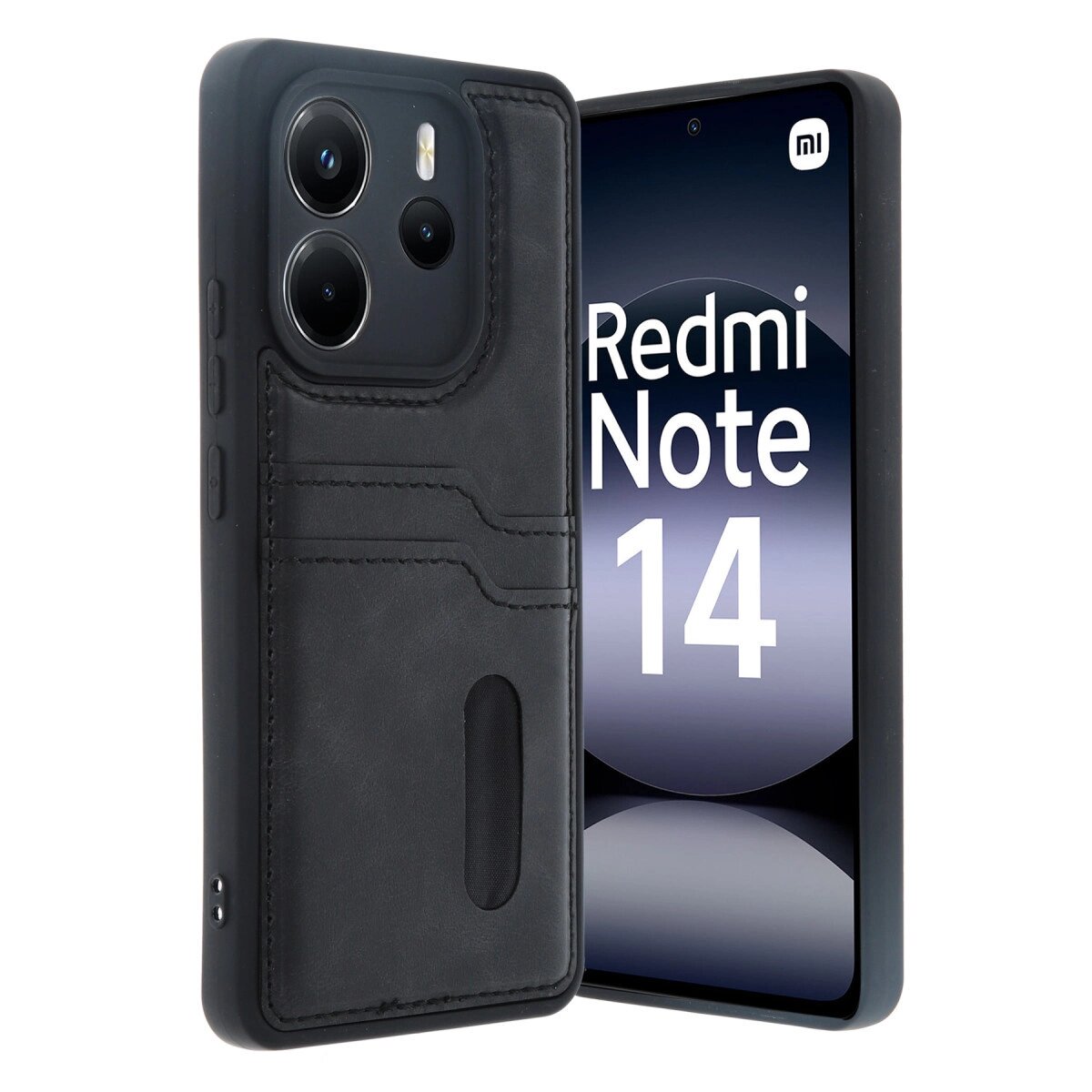 Xiaomi Redmi Note 14 4g Kılıf Sara Kartvizitli Deri Kılıf - Siyah Xiaomi Redmi Note 14 4g Kılıf Sara Kartvizitli Deri Kılıf - Siyah