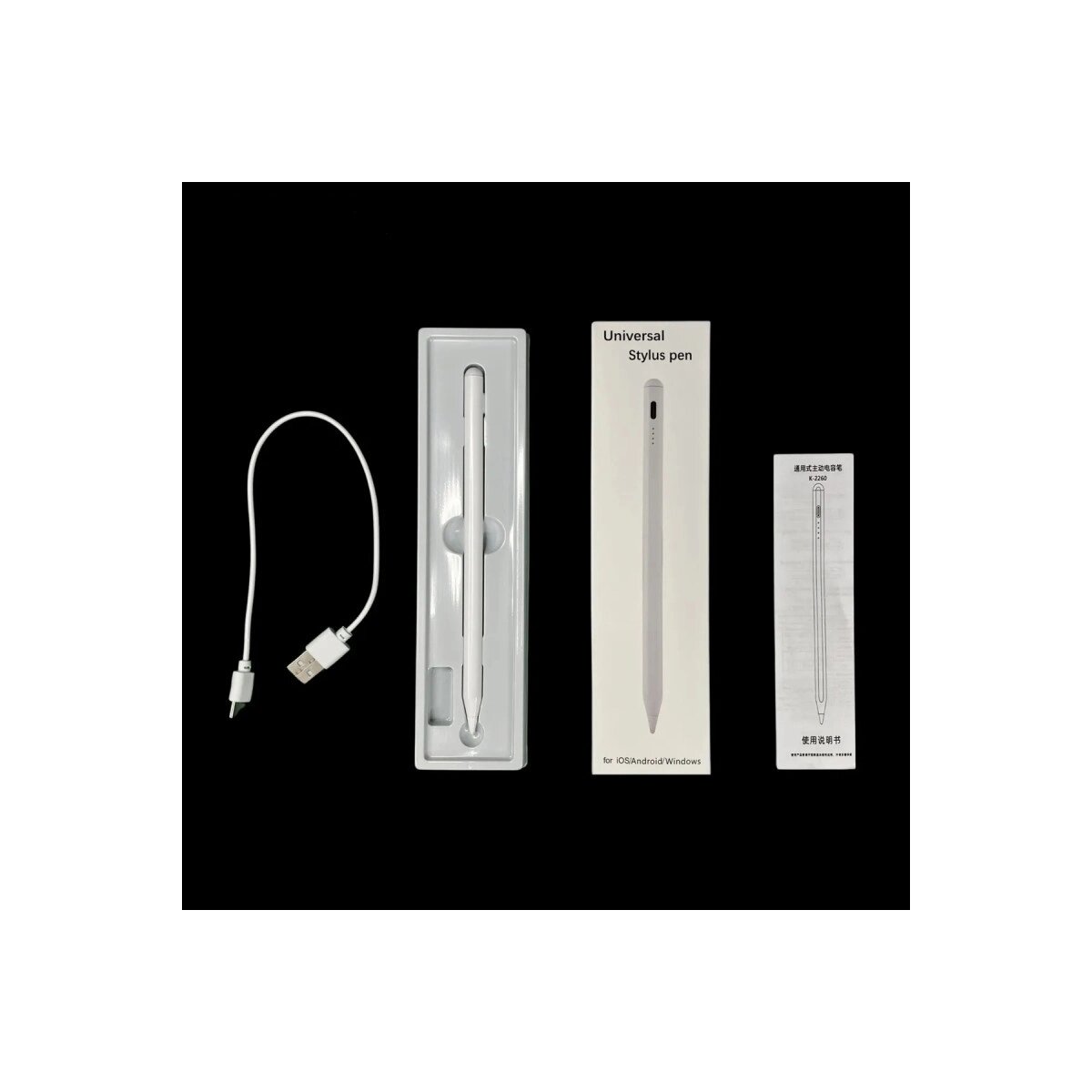 K2260 Ios Ve Android Uyumlu Universal Dokunmatik Stylus Kalem - Beyaz