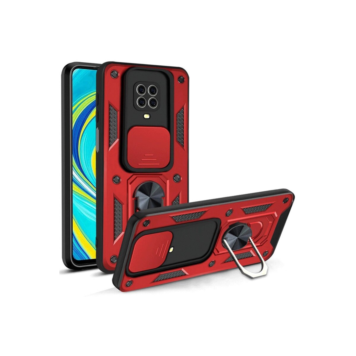 Xiaomi Redmi Note 9 Pro Kılıf Pars Lens Yüzüklü Silikon - Kırmızı Xiaomi Redmi Note 9 Pro Kılıf Pars Lens Yüzüklü Silikon - Kırmızı