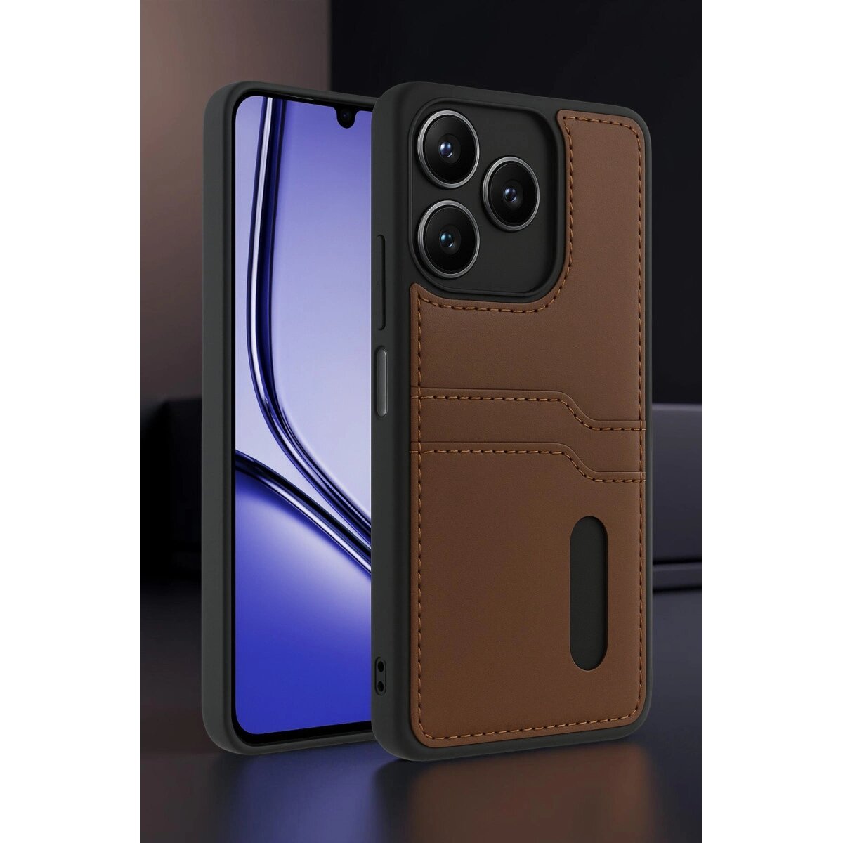 Realme Note 50 4g Kılıf Sara Kartvizitli Deri Kılıf - Kırmızı Realme Note 50 4g Kılıf Sara Kartvizitli Deri Kılıf - Kırmızı