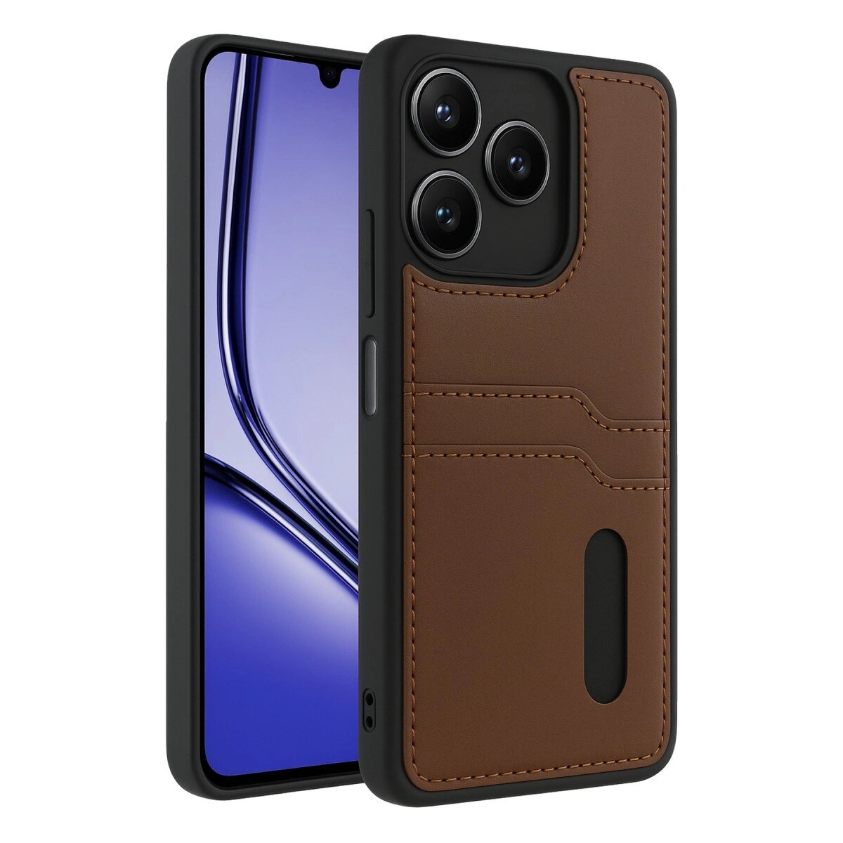 Realme Note 50 4g Kılıf Sara Kartvizitli Deri Kılıf - Taba Realme Note 50 4g Kılıf Sara Kartvizitli Deri Kılıf - Taba