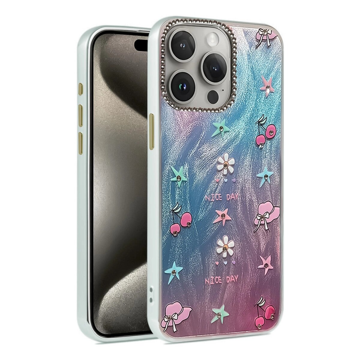 Apple İphone 15 Pro Kılıf Blade Aynalı Desenli Kapak - Desen 4