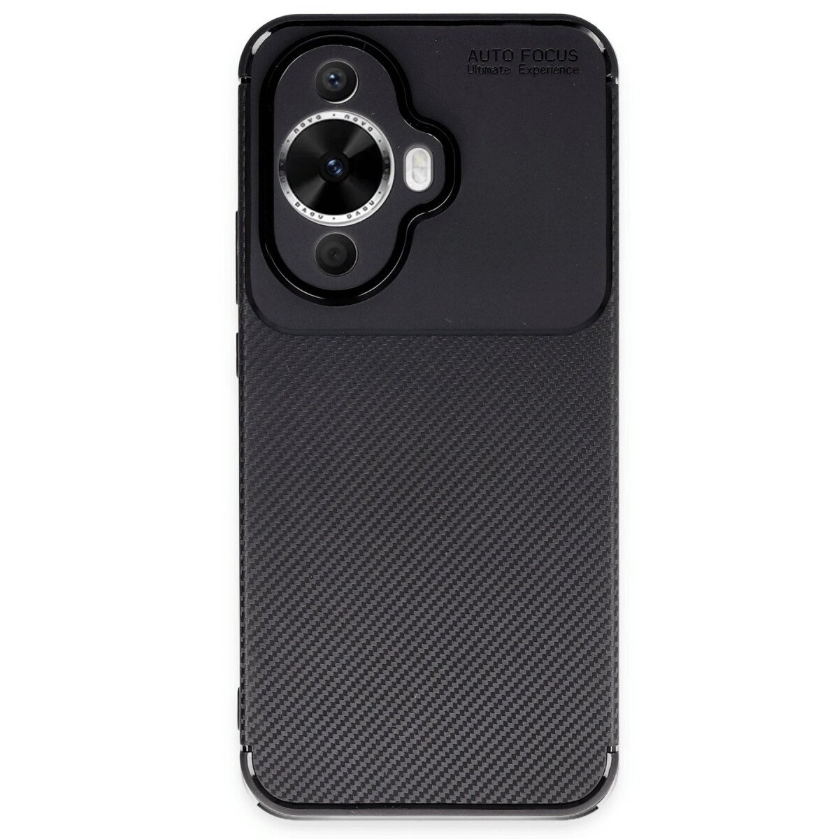 Huawei Nova 12s Kılıf Auto Focus Karbon Kapak - Siyah Huawei Nova 12s Kılıf Auto Focus Karbon Kapak - Siyah