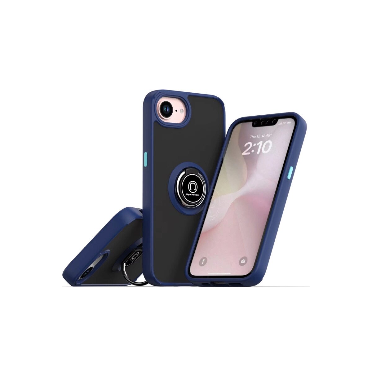 Apple İphone 16e Kılıf Montreal Yüzüklü Silikon Kapak - Lacivert Apple İphone 16e Kılıf Montreal Yüzüklü Silikon Kapak - Lacivert