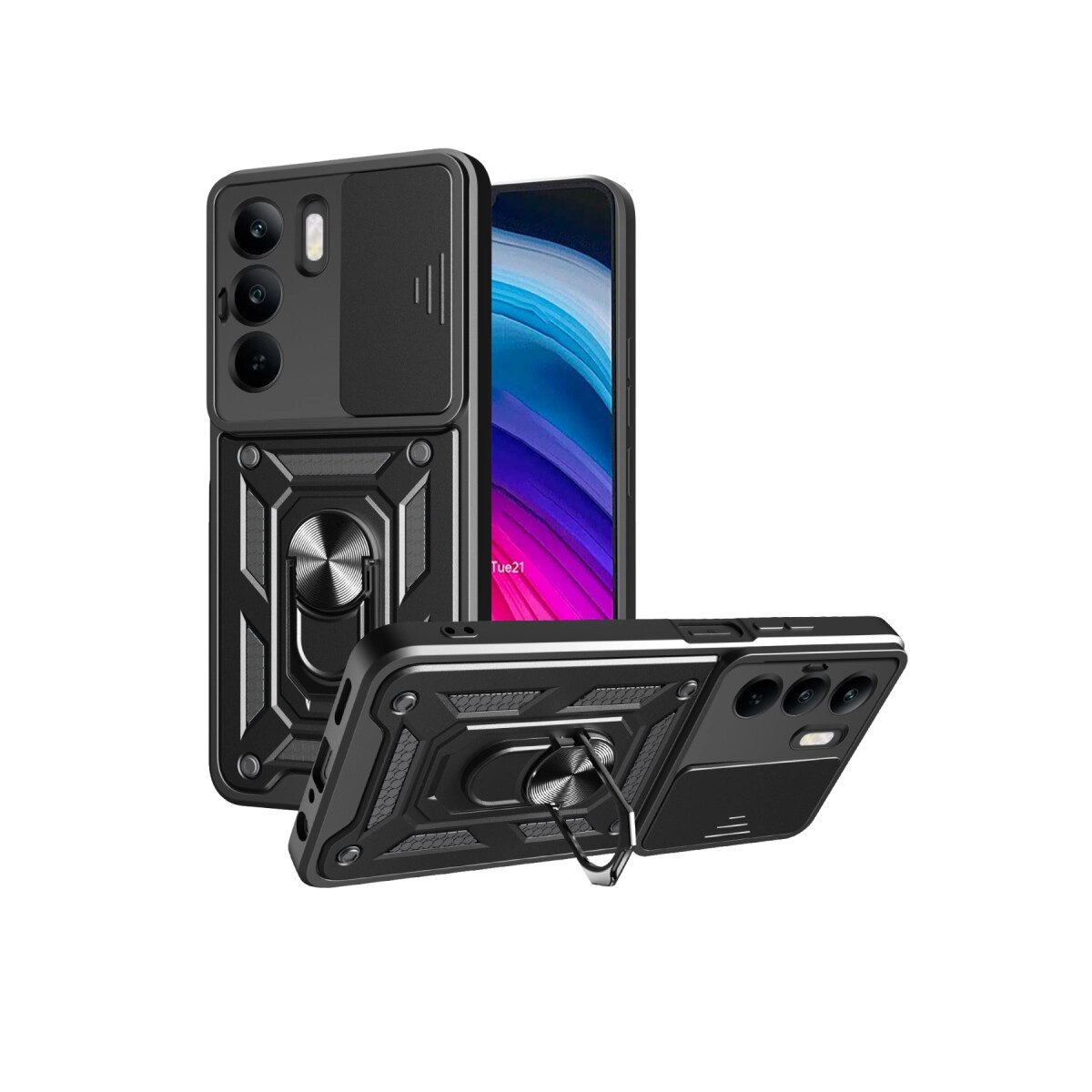Realme C75 4g Kılıf Pars Lens Yüzüklü Silikon - Siyah Realme C75 4g Kılıf Pars Lens Yüzüklü Silikon - Siyah