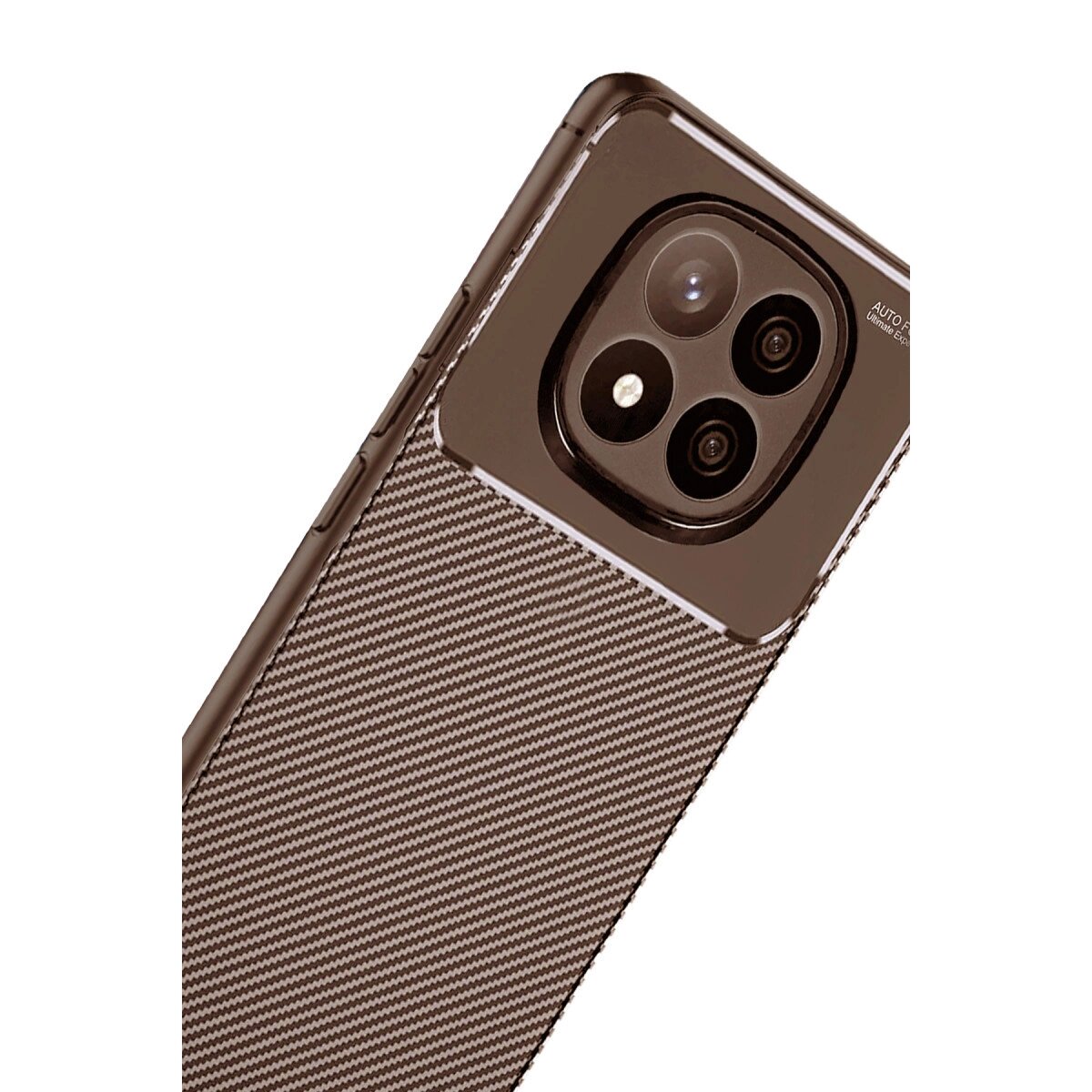 Xiaomi Redmi Note 14 Pro Plus Kılıf Auto Focus Karbon Kapak - Kahverengi Xiaomi Redmi Note 14 Pro Plus Kılıf Auto Focus Karbon Kapak - Kahverengi
