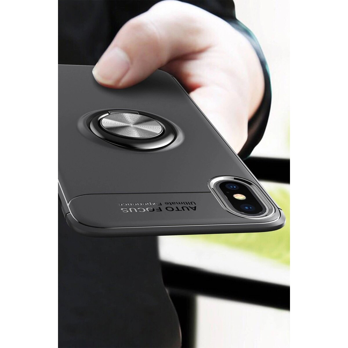 Apple İphone Xs Max Kılıf Range Yüzüklü Silikon - Siyah-mavi Apple İphone Xs Max Kılıf Range Yüzüklü Silikon - Siyah-mavi
