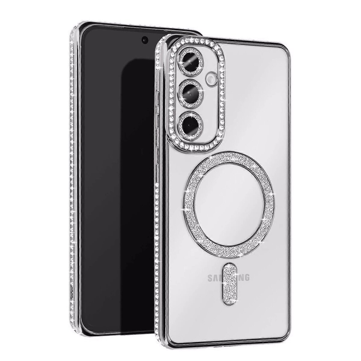 Samsung Galaxy S25 Edge Joke Simli Magneticsafe Kılıf - Gümüş Samsung Galaxy S25 Edge Joke Simli Magneticsafe Kılıf - Gümüş