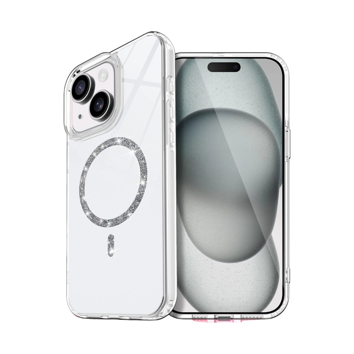 Apple İphone 15 Plus Live Diamond Magsafe Kapak - Şeffaf Apple İphone 15 Plus Live Diamond Magsafe Kapak - Şeffaf