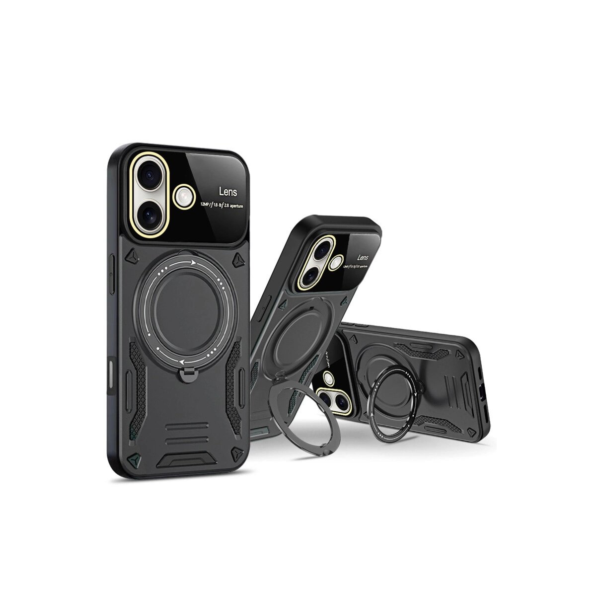 Apple İphone 16 Kılıf Joy Lens Standlı Kapak - Kırmızı