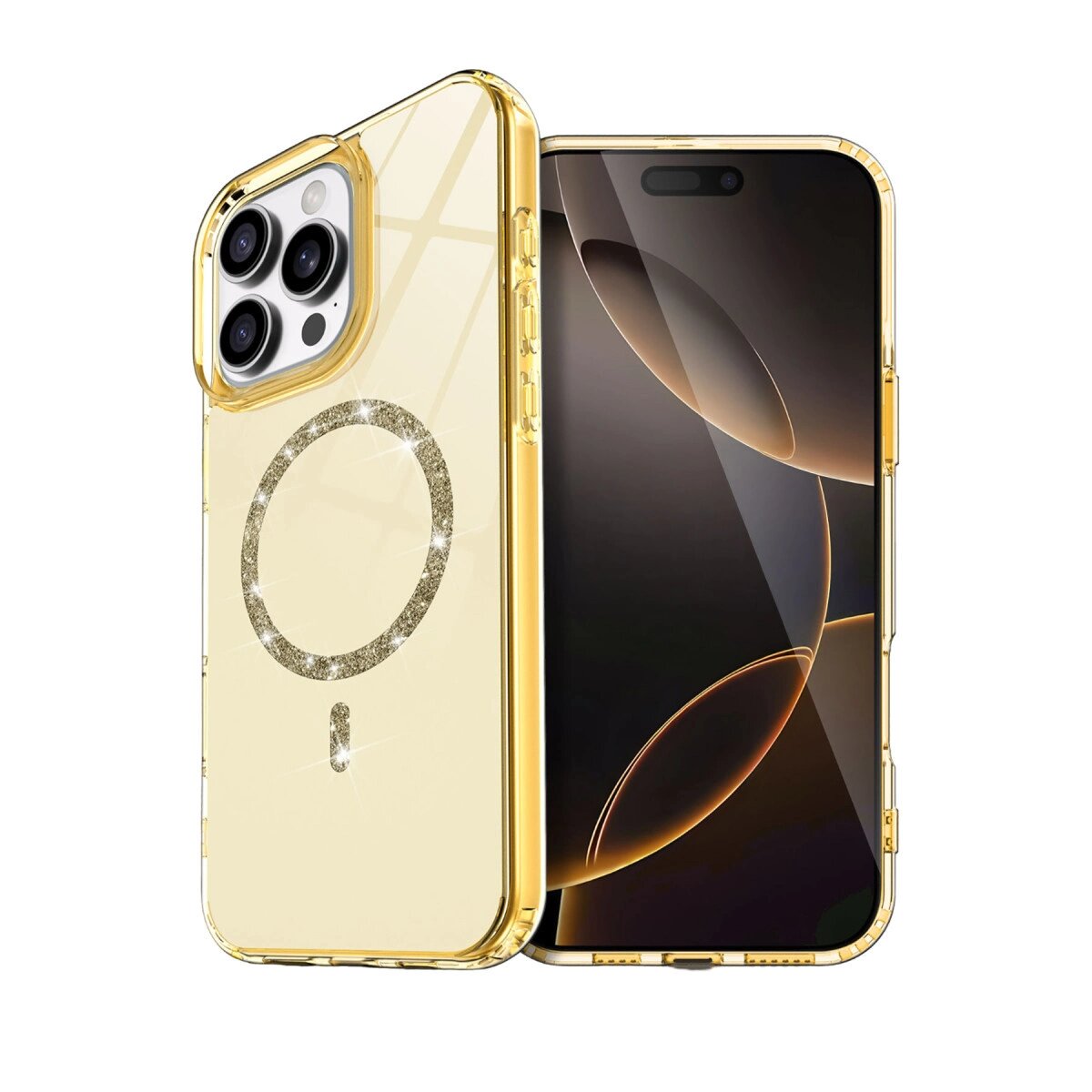 Apple İphone 16 Pro Max Live Diamond Magsafe Kapak - Sarı Apple İphone 16 Pro Max Live Diamond Magsafe Kapak - Sarı