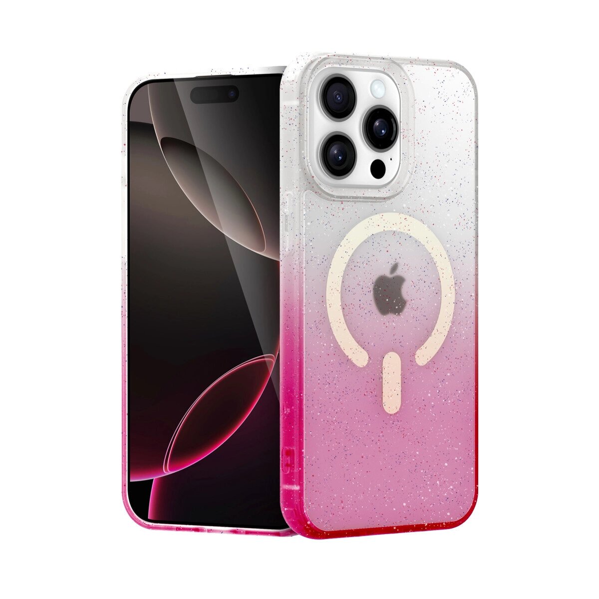 Apple İphone 15 Pro Pummel Shiny Magsafe Kapak - Pembe Apple İphone 15 Pro Pummel Shiny Magsafe Kapak - Pembe