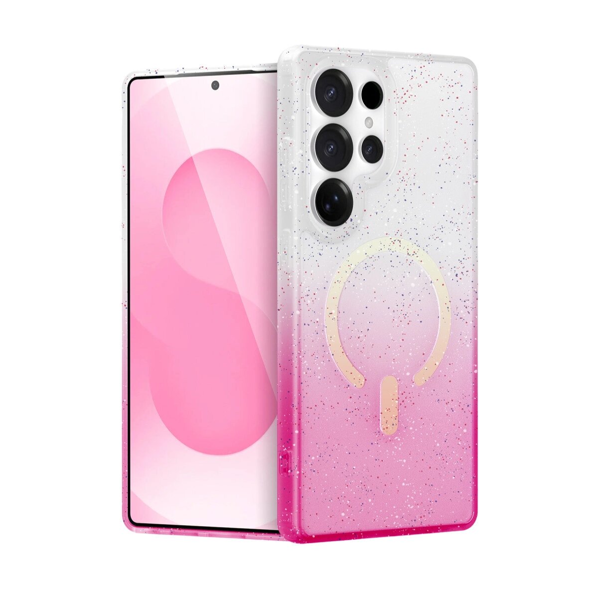 Samsung Galaxy S25 Ultra Pummel Shiny Magsafe Kapak - Pembe Samsung Galaxy S25 Ultra Pummel Shiny Magsafe Kapak - Pembe