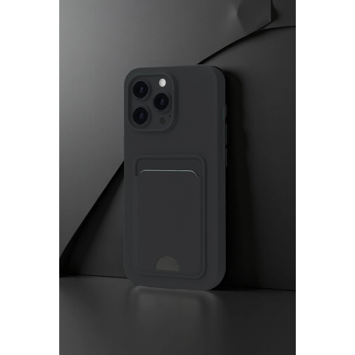 Apple İphone 16 Plus Kılıf Kelvin Kartvizitli Silikon - Siyah Apple İphone 16 Plus Kılıf Kelvin Kartvizitli Silikon - Siyah