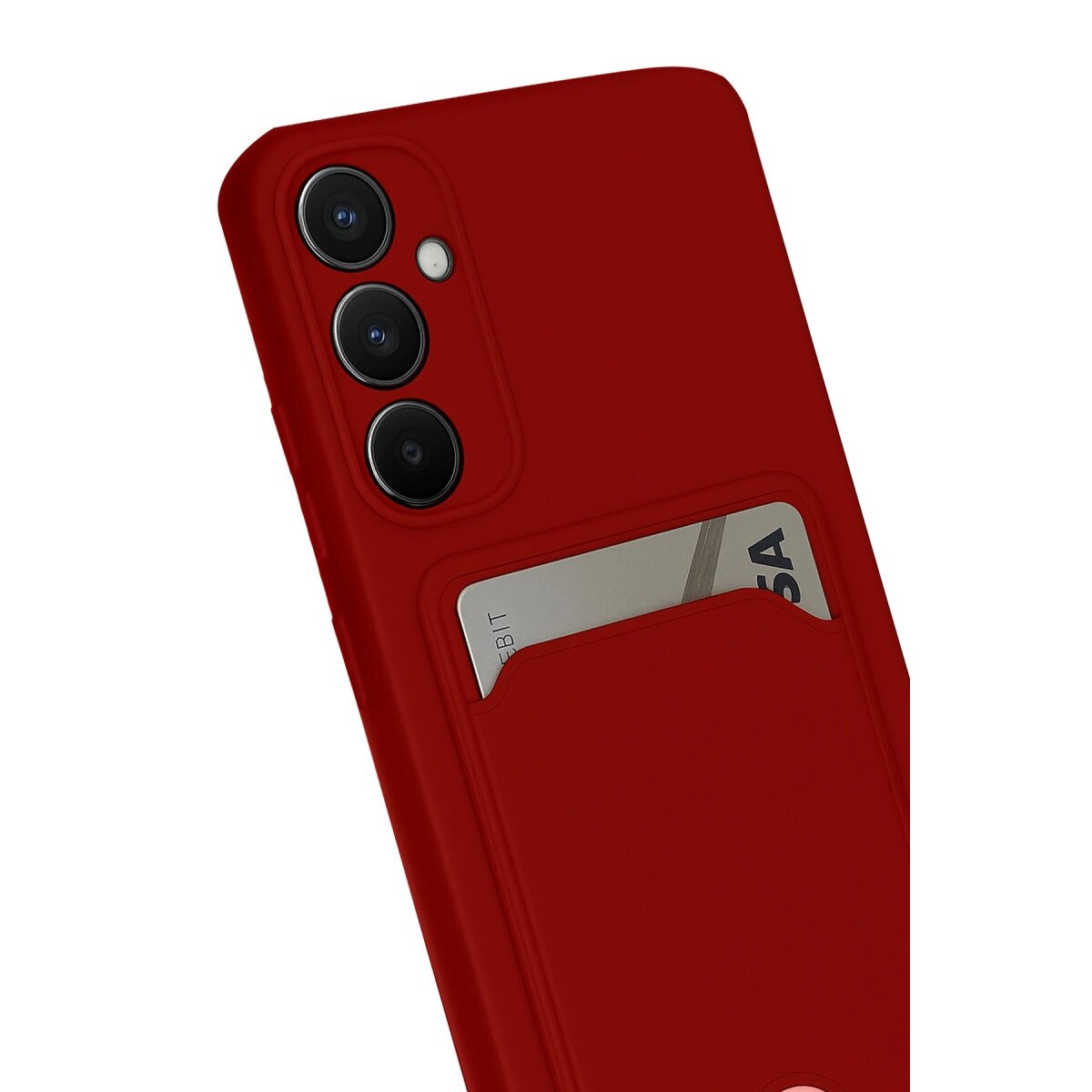 Samsung Galaxy S24 Fe Kılıf Kelvin Kartvizitli Silikon - Kırmızı Samsung Galaxy S24 Fe Kılıf Kelvin Kartvizitli Silikon - Kırmızı