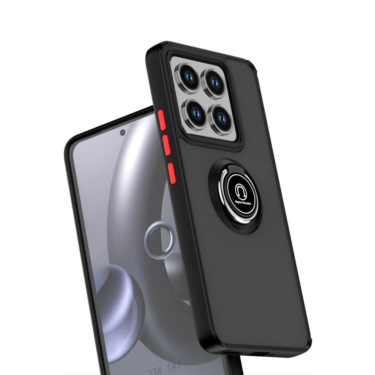 Xiaomi Mi 14t Montreal Yüzüklü Silikon Kapak - Siyah Xiaomi Mi 14t Montreal Yüzüklü Silikon Kapak - Siyah