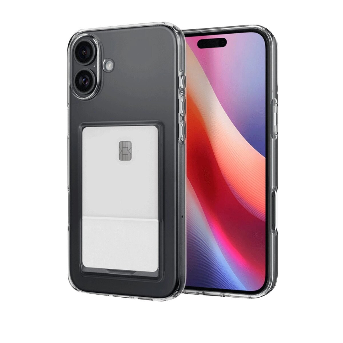 Apple İphone 16 Kılıf Kart Şeffaf Silikon - Şeffaf Apple İphone 16 Kılıf Kart Şeffaf Silikon - Şeffaf