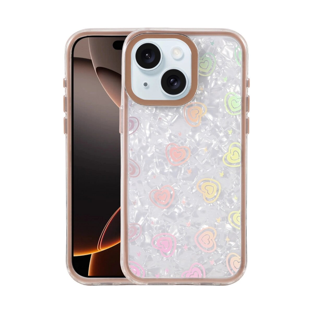 Apple İphone 14 Lumi Desenli Kapak - Çöl Titanyum Apple İphone 14 Lumi Desenli Kapak - Çöl Titanyum