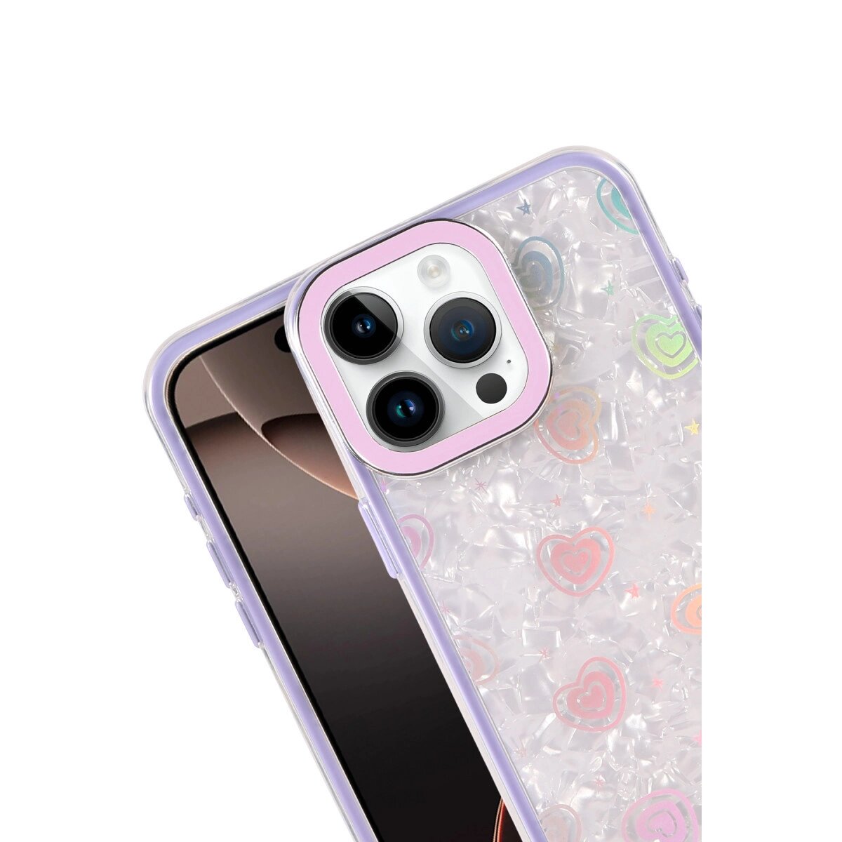 Apple İphone 15 Lumi Desenli Kapak - Mor Apple İphone 15 Lumi Desenli Kapak - Mor