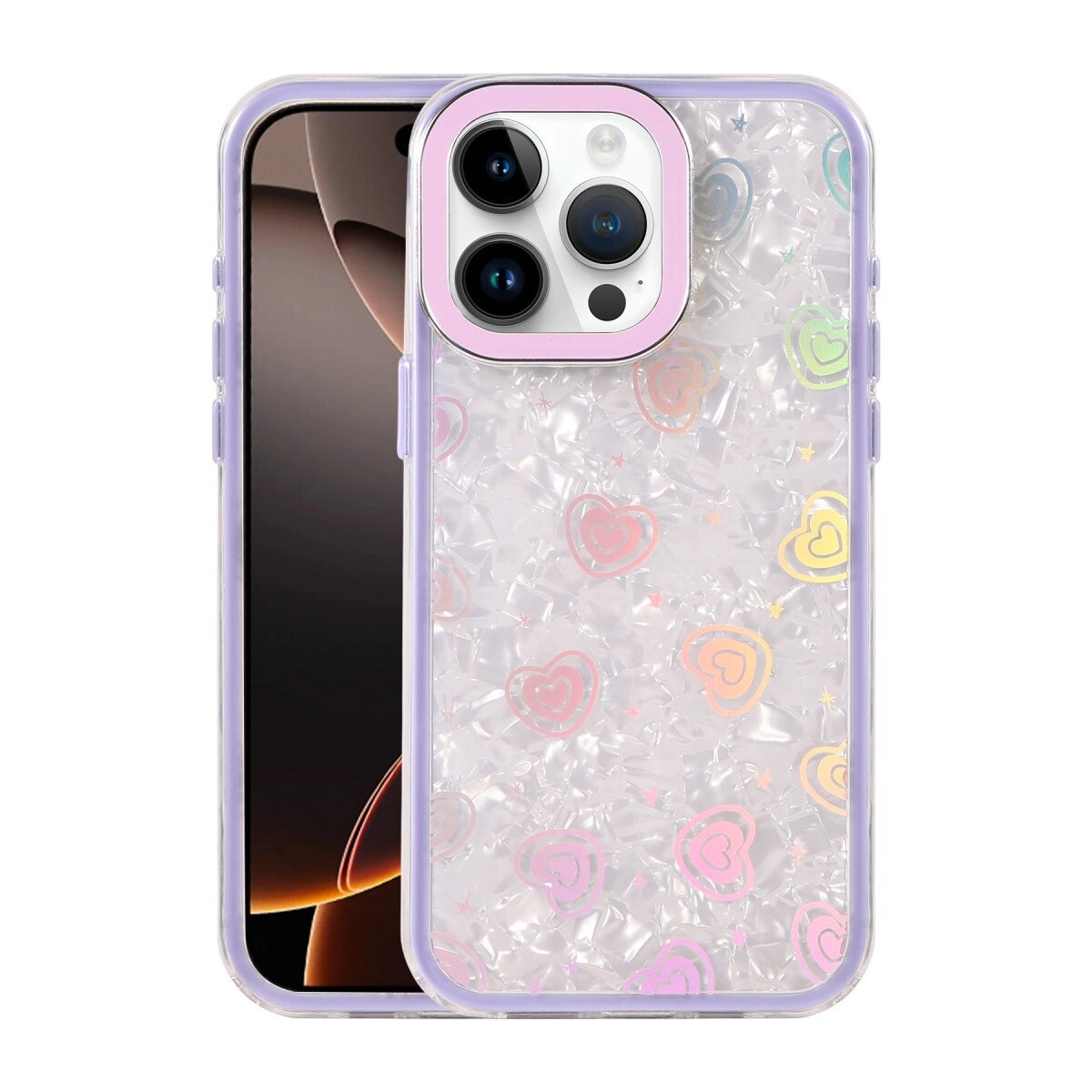 Apple İphone 15 Pro Lumi Desenli Kapak - Mor Apple İphone 15 Pro Lumi Desenli Kapak - Mor