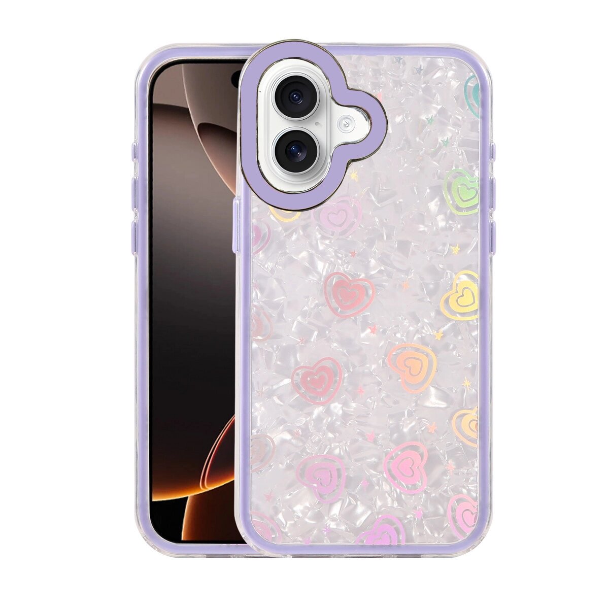 Apple İphone 16 Lumi Desenli Kapak - Mor Apple İphone 16 Lumi Desenli Kapak - Mor