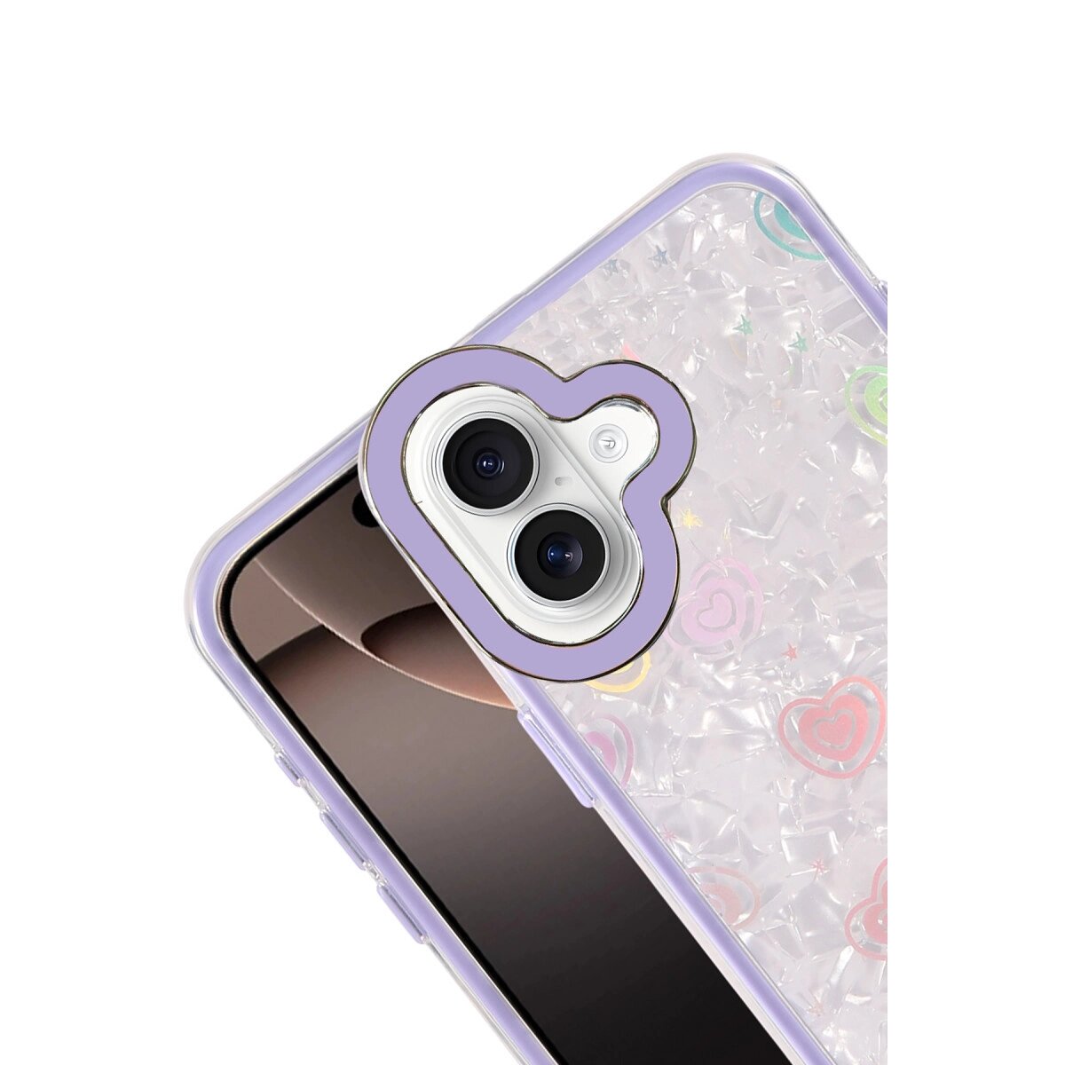 Apple İphone 16 Lumi Desenli Kapak - Mor Apple İphone 16 Lumi Desenli Kapak - Mor