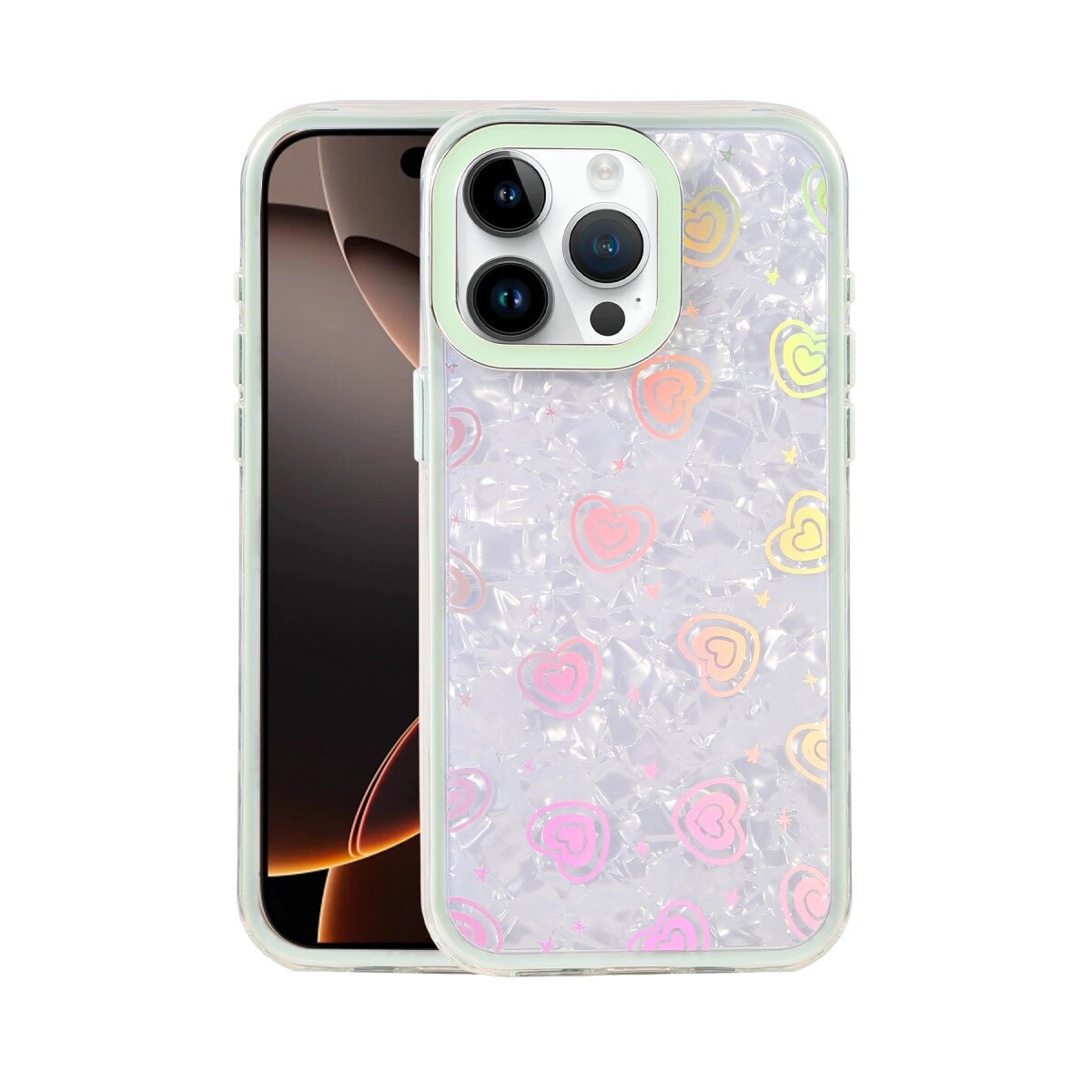 Apple İphone 16 Pro Max Lumi Desenli Kapak - Yeşil Apple İphone 16 Pro Max Lumi Desenli Kapak - Yeşil