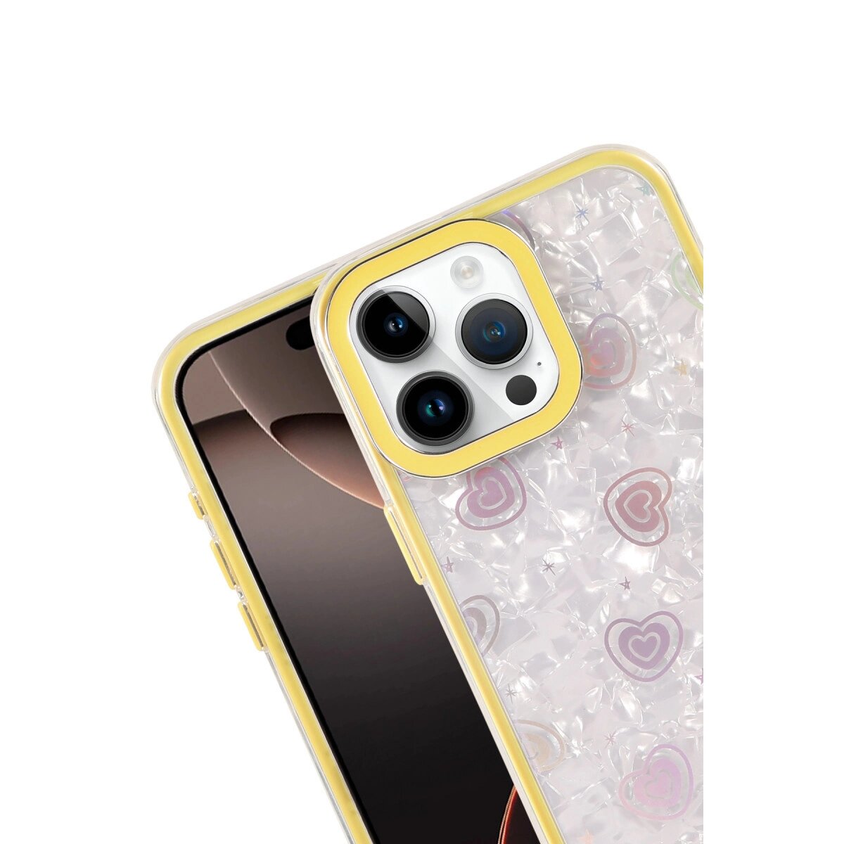 Apple İphone 16 Pro Max Lumi Desenli Kapak - Sarı Apple İphone 16 Pro Max Lumi Desenli Kapak - Sarı