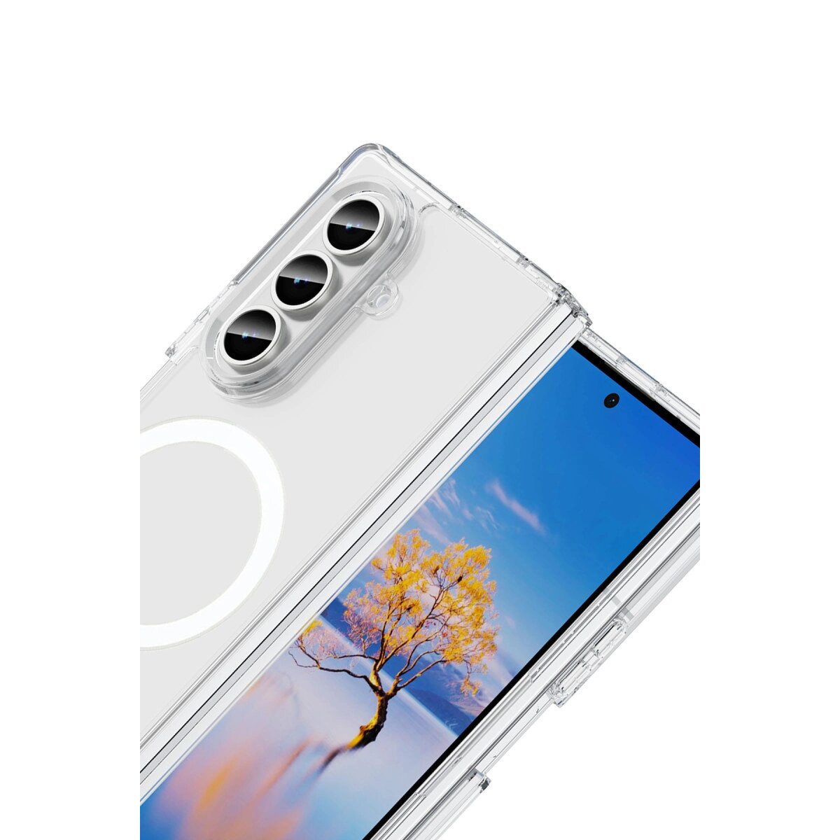 Samsung Galaxy Z Fold 7 Kılıf Magneticsafe Şeffaf Silikon - Şeffaf Samsung Galaxy Z Fold 7 Kılıf Magneticsafe Şeffaf Silikon - Şeffaf