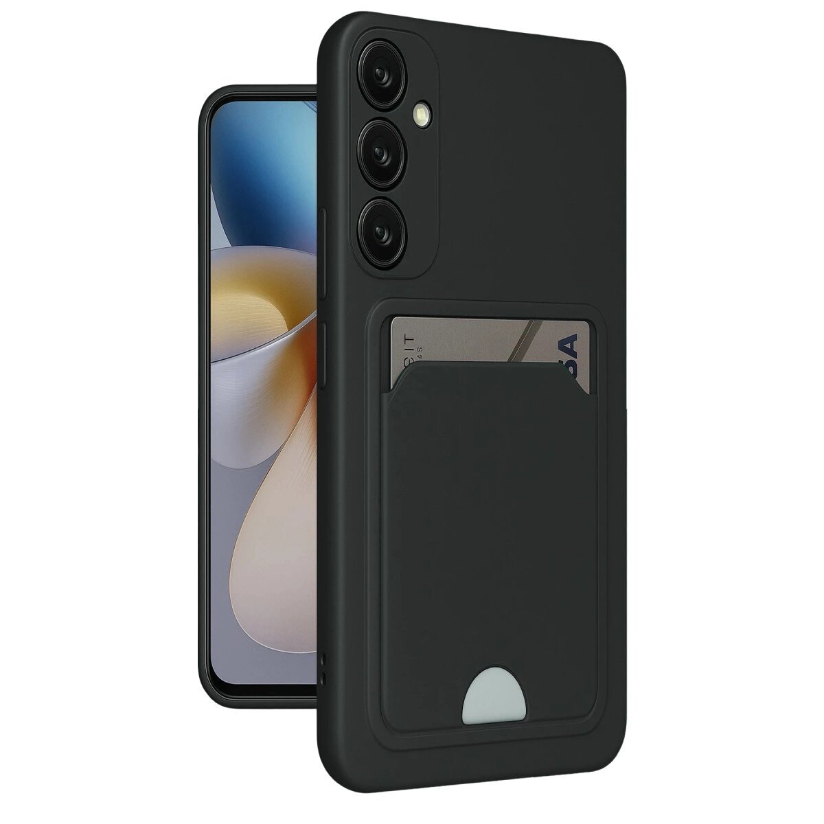 Samsung Galaxy M15 Kelvin Kartvizitli Silikon - Siyah Samsung Galaxy M15 Kelvin Kartvizitli Silikon - Siyah