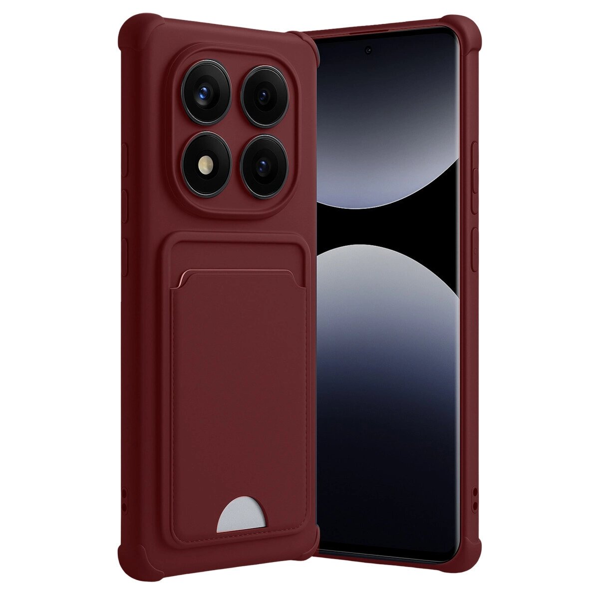 Xiaomi Redmi Note 14 Pro Plus Kelvin Kartvizitli Silikon - Bordo Xiaomi Redmi Note 14 Pro Plus Kelvin Kartvizitli Silikon - Bordo