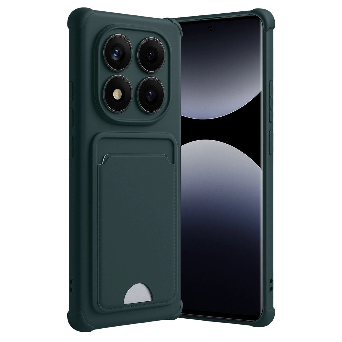 Xiaomi Redmi Note 14 Pro Plus Kelvin Kartvizitli Silikon - Koyu Yeşil Xiaomi Redmi Note 14 Pro Plus Kelvin Kartvizitli Silikon - Koyu Yeşil