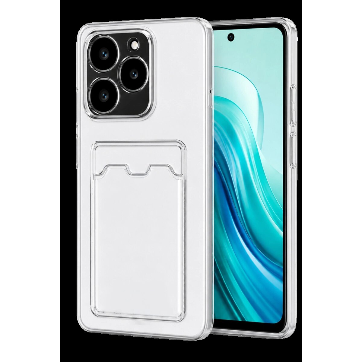Realme C61 Kılıf Kart Şeffaf Silikon - Şeffaf Realme C61 Kılıf Kart Şeffaf Silikon - Şeffaf