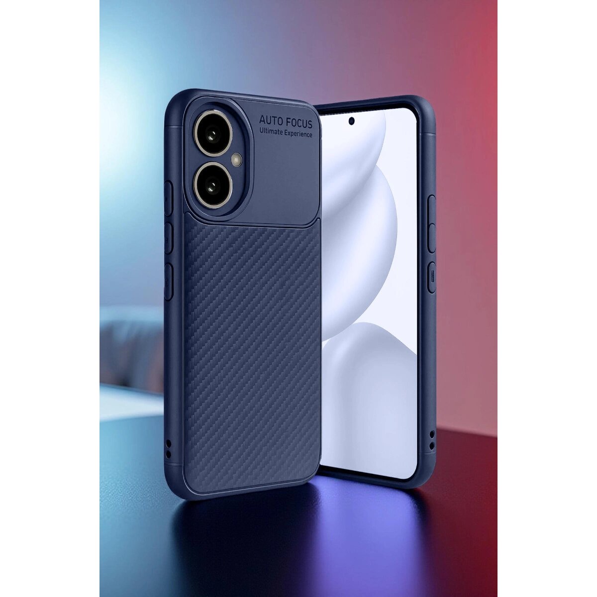 Honor 400 Kılıf Auto Focus Karbon Kapak - Lacivert Honor 400 Kılıf Auto Focus Karbon Kapak - Lacivert