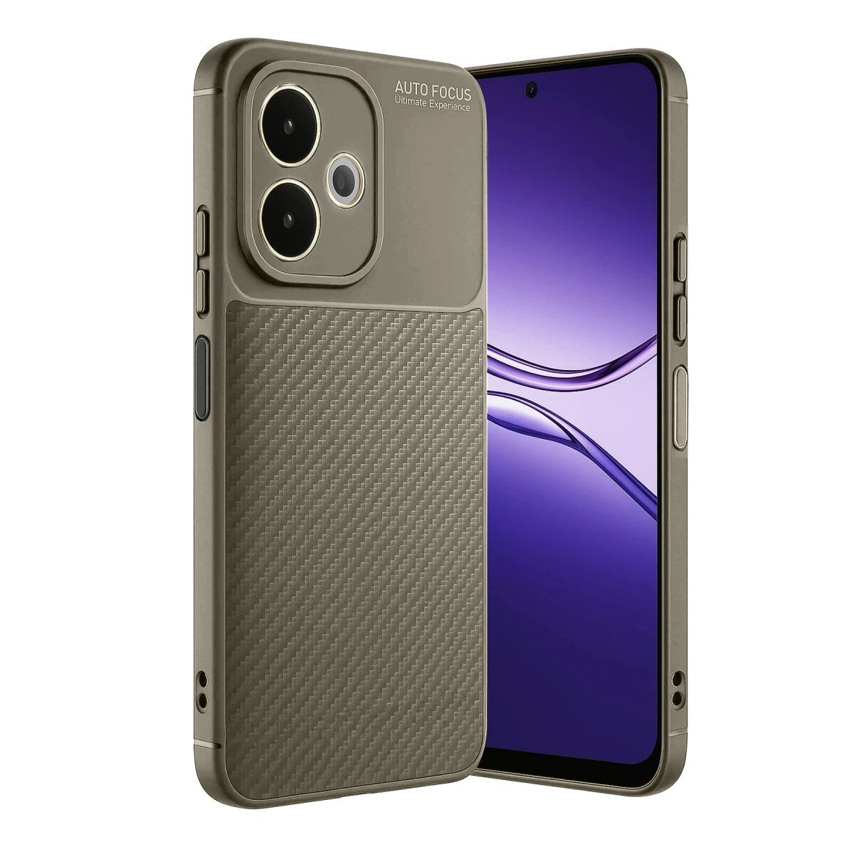 A5 Pro 4g Kılıf Auto Fus Karbon Kapak - Kahverengi