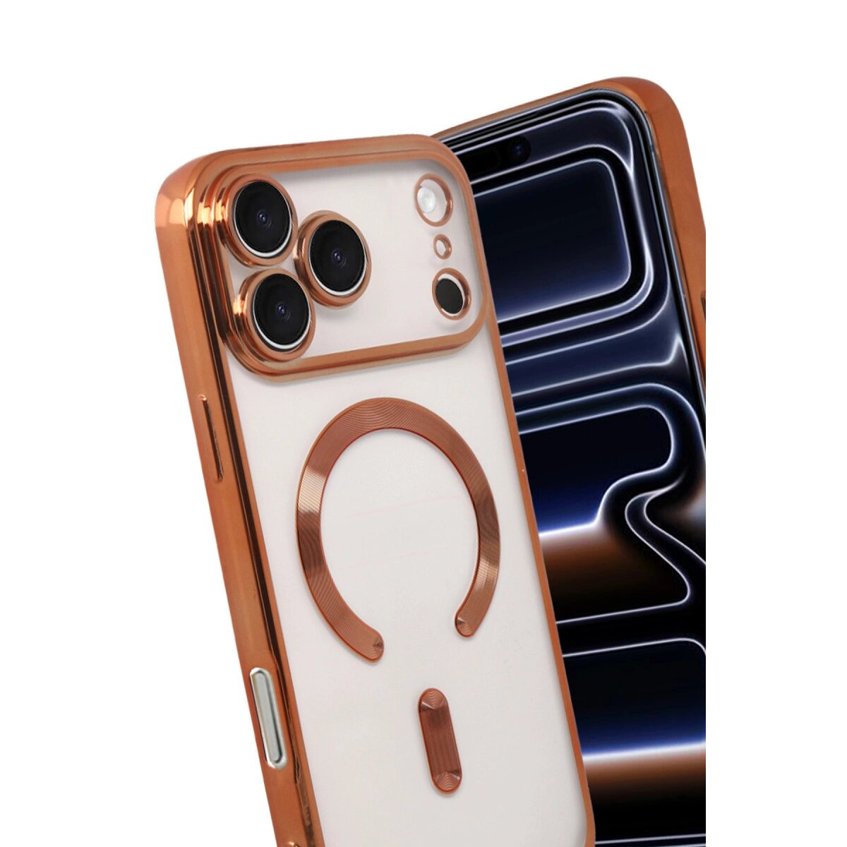 Apple İphone 17 Pro Max Kross Magneticsafe Kapak - Turuncu Apple İphone 17 Pro Max Kross Magneticsafe Kapak - Turuncu
