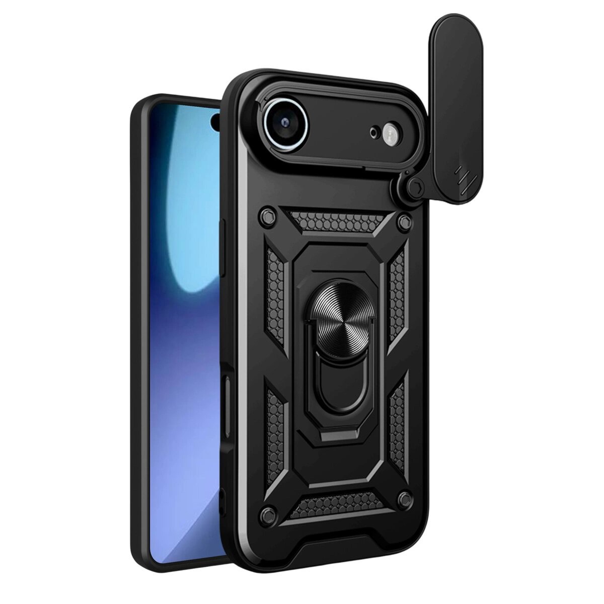 Apple İphone 17 Air Pars Lens Yüzüklü Silikon - Siyah Apple İphone 17 Air Pars Lens Yüzüklü Silikon - Siyah
