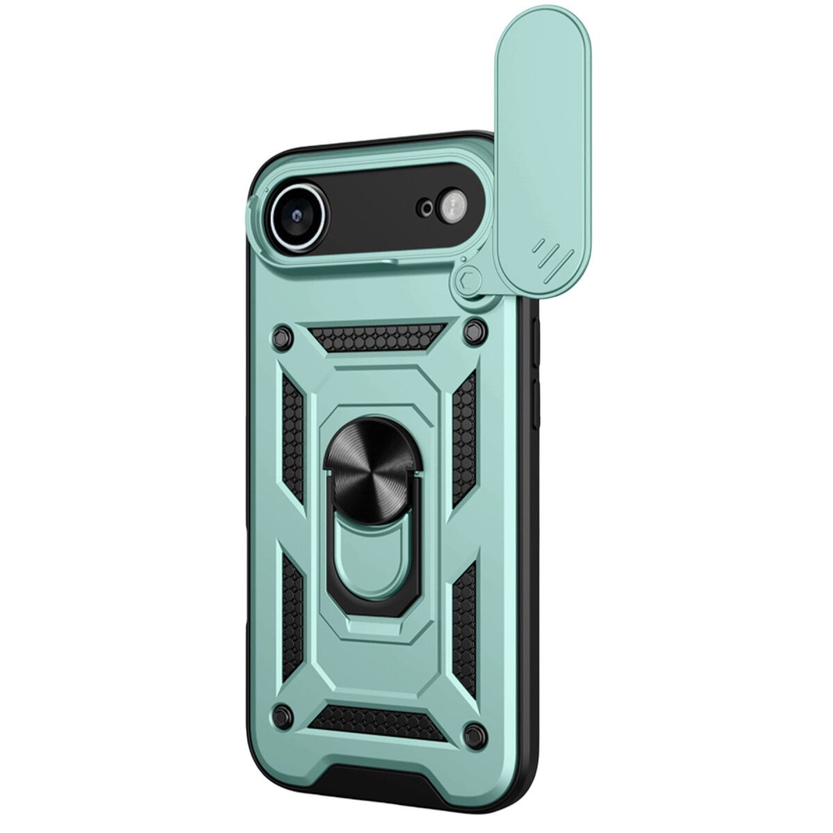 Apple İphone 17 Air Pars Lens Yüzüklü Silikon - Yeşil Apple İphone 17 Air Pars Lens Yüzüklü Silikon - Yeşil