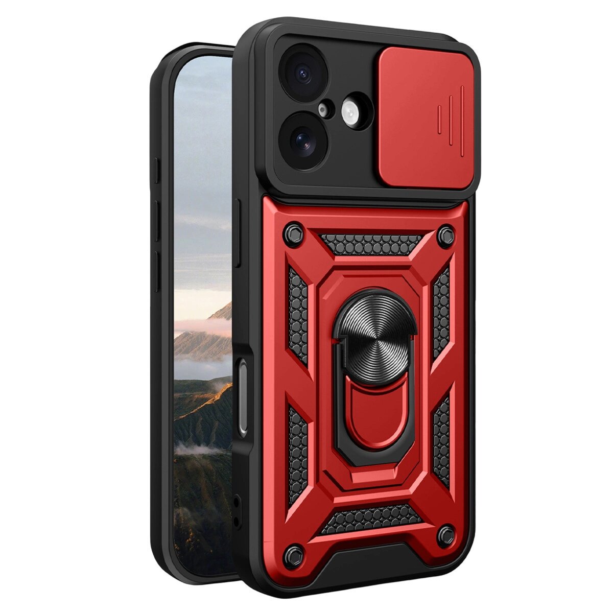 Apple İphone 17 Pars Lens Yüzüklü Silikon - Kırmızı Apple İphone 17 Pars Lens Yüzüklü Silikon - Kırmızı