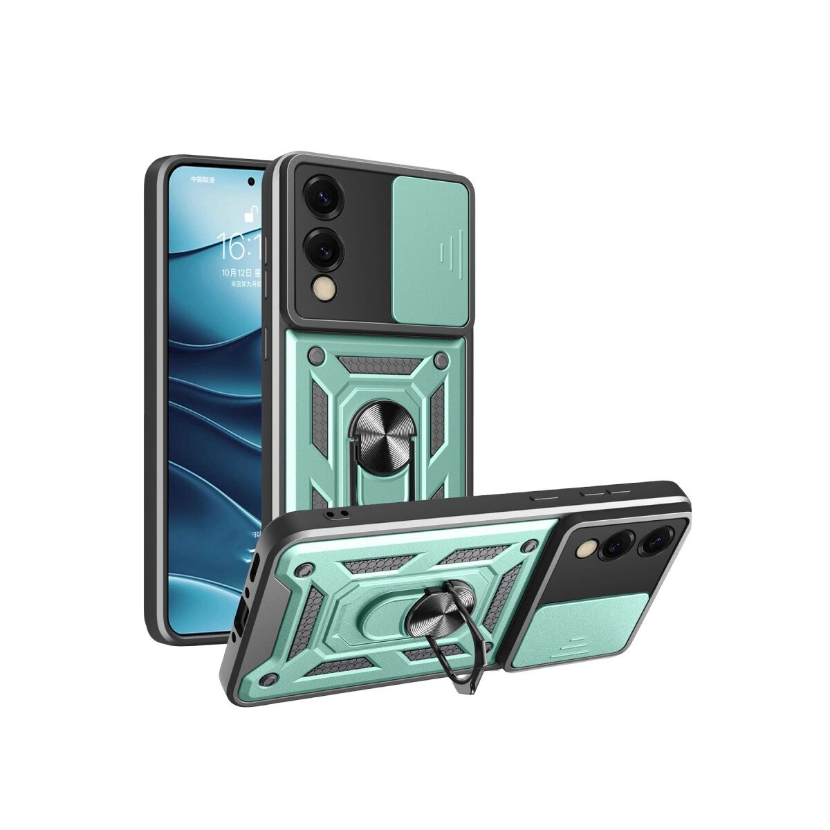 Samsung Galaxy S25 Edge Pars Lens Yüzüklü Silikon - Yeşil