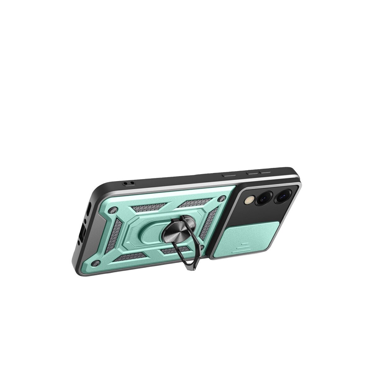 Samsung Galaxy S25 Edge Pars Lens Yüzüklü Silikon - Yeşil