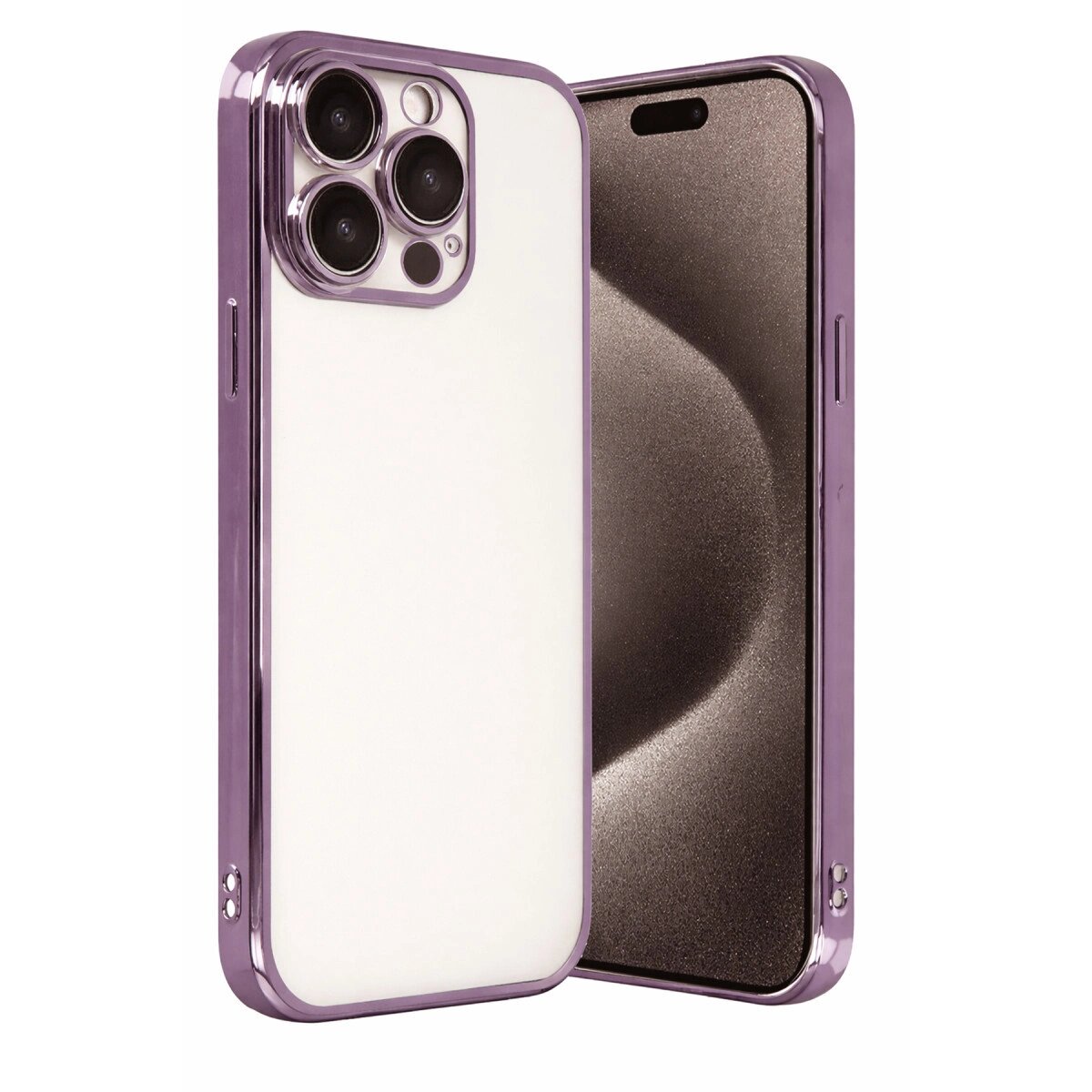 Apple İphone 15 Pro Max Razer Lensli Silikon - Mor