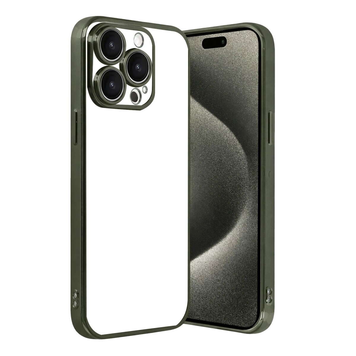 Apple İphone 15 Pro Max Razer Lensli Silikon - Yeşil Apple İphone 15 Pro Max Razer Lensli Silikon - Yeşil
