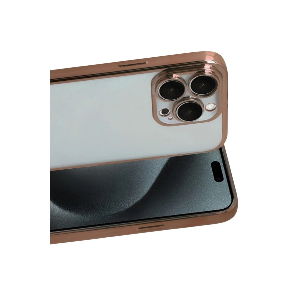 Apple İphone 15 Pro Max Razer Lensli Silikon - Çöl Titanyum Apple İphone 15 Pro Max Razer Lensli Silikon - Çöl Titanyum