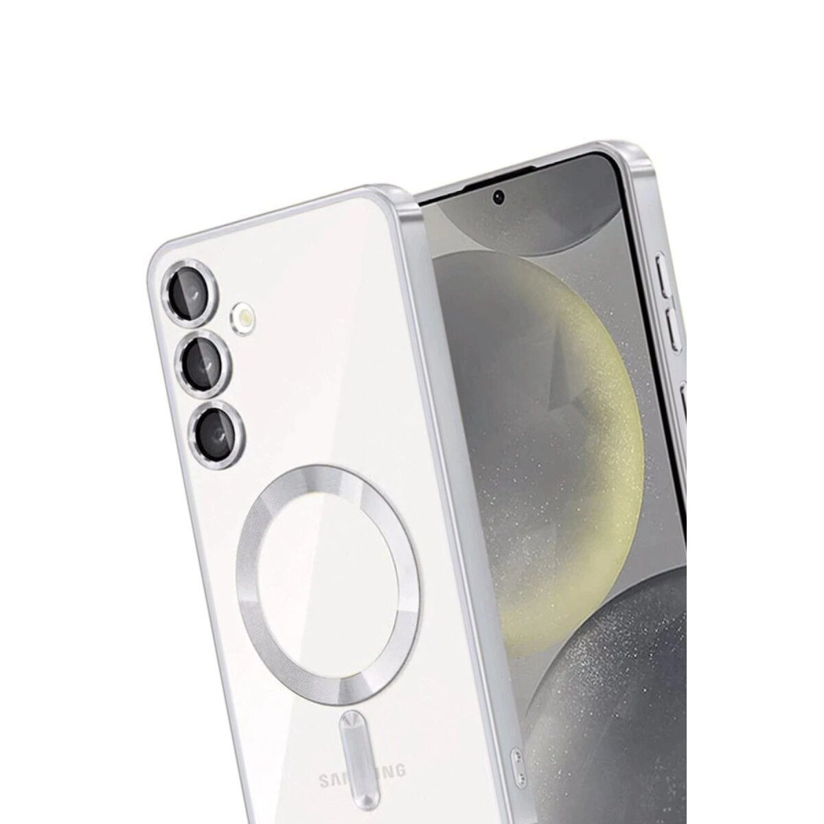 Samsung Galaxy A55 5g Kross Magneticsafe Kapak - Gümüş Samsung Galaxy A55 5g Kross Magneticsafe Kapak - Gümüş