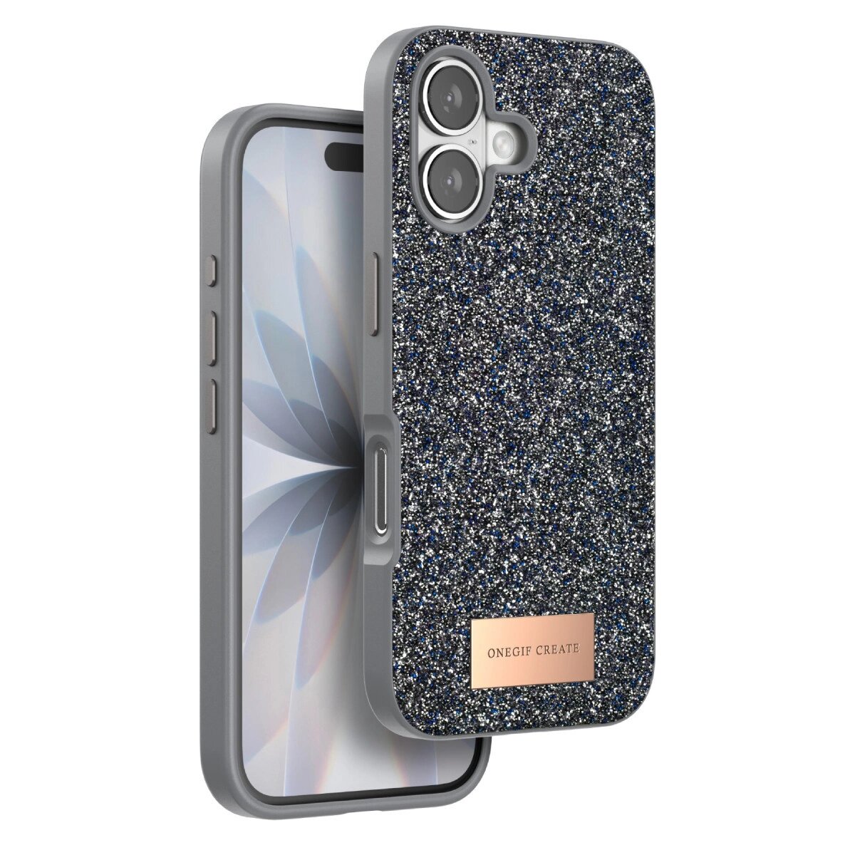Onegif Apple İphone 17 Bright Simli Kapak - Gümüş Onegif Apple İphone 17 Bright Simli Kapak - Gümüş